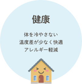 健康 体を冷やさない 温度差が少なく快適 アレルギー軽減